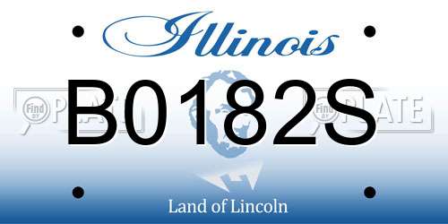 B0182S Illinois License Plate