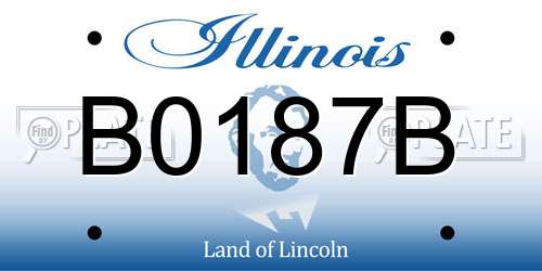 B0187B Illinois License Plate