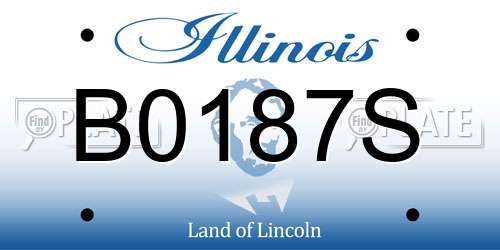 B0187S Illinois License Plate