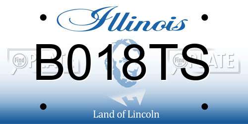 B018TS Illinois License Plate