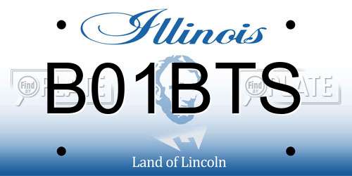 B01BTS Illinois License Plate