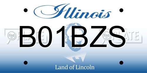 B01BZS Illinois License Plate