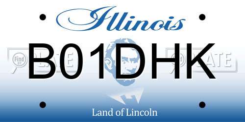 B01DHK Illinois License Plate