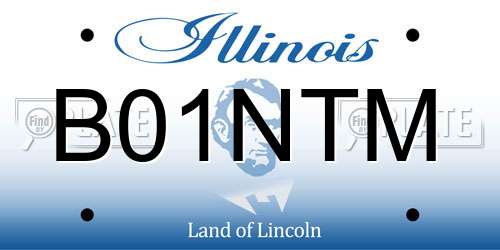 B01NTM Illinois License Plate