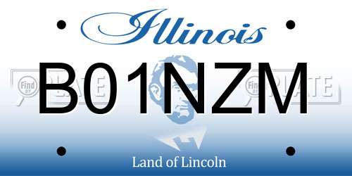 B01NZM Illinois License Plate