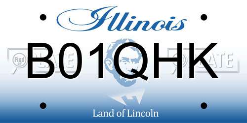 B01QHK Illinois License Plate