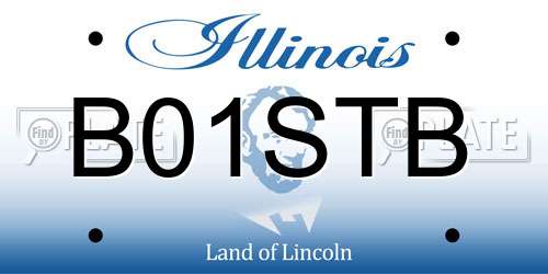 B01STB Illinois License Plate