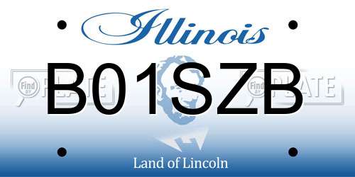 B01SZB Illinois License Plate