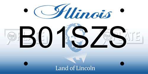 B01SZS Illinois License Plate