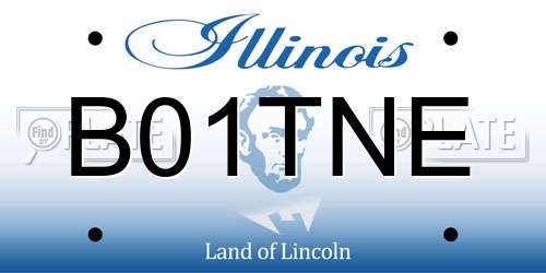 B01TNE Illinois License Plate