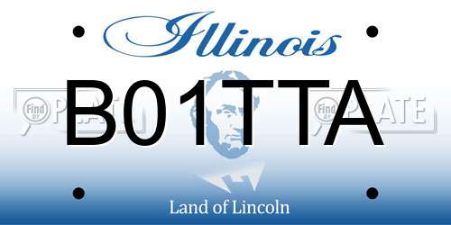 B01TTA Illinois License Plate