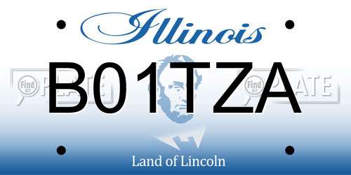 B01TZA Illinois License Plate