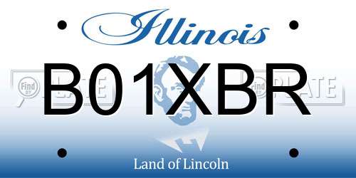 B01XBR Illinois License Plate