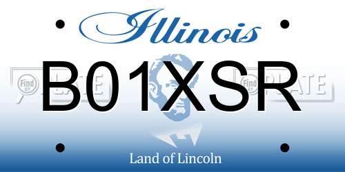 B01XSR Illinois License Plate