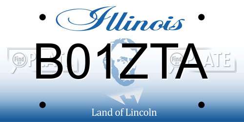 B01ZTA Illinois License Plate