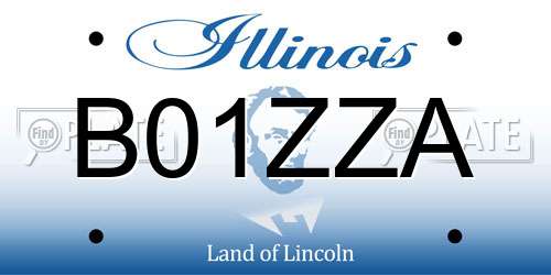B01ZZA Illinois License Plate