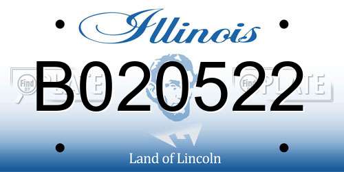 B020522 Illinois License Plate