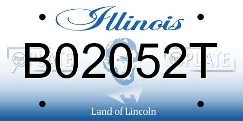 B02052T Illinois License Plate