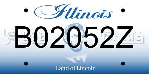 B02052Z Illinois License Plate