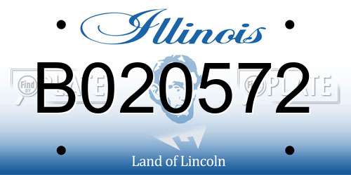 B020572 Illinois License Plate