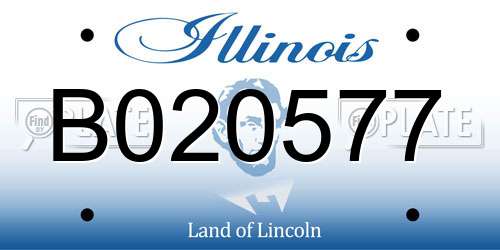 B020577 Illinois License Plate