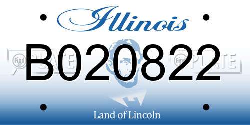 B020822 Illinois License Plate