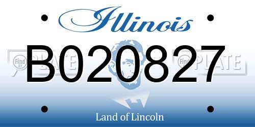 B020827 Illinois License Plate