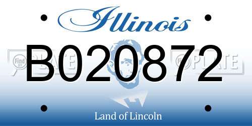 B020872 Illinois License Plate