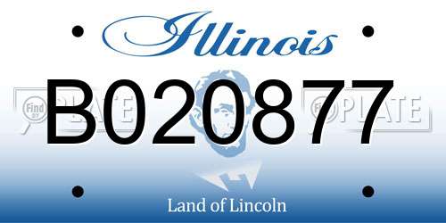 B020877 Illinois License Plate