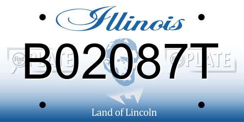 B02087T Illinois License Plate