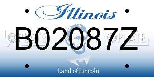 B02087Z Illinois License Plate