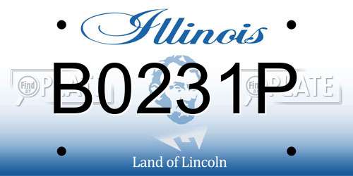 B0231P Illinois License Plate