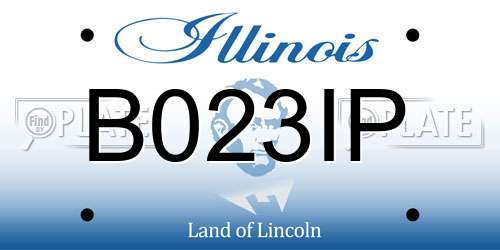 B023IP Illinois License Plate