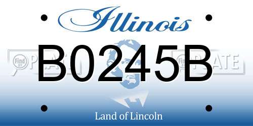 B0245B Illinois License Plate