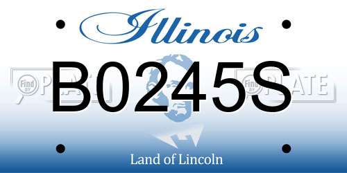 B0245S Illinois License Plate
