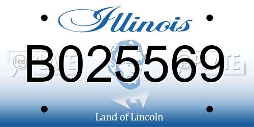 B025569 Illinois License Plate