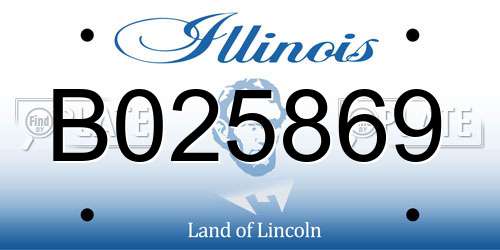 B025869 Illinois License Plate