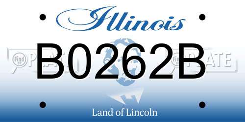 B0262B Illinois License Plate
