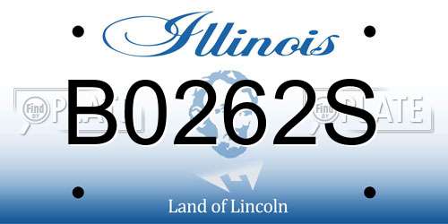 B0262S Illinois License Plate