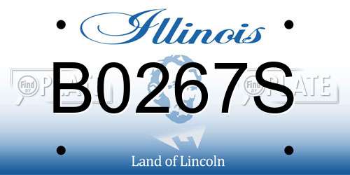 B0267S Illinois License Plate