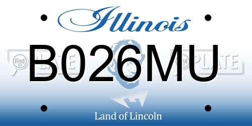 B026MU Illinois License Plate