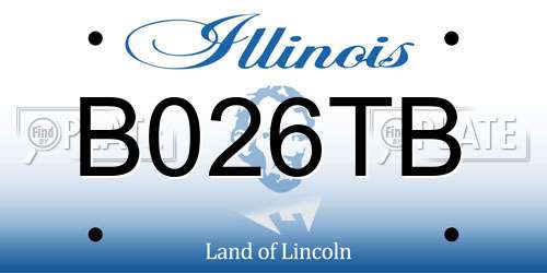B026TB Illinois License Plate