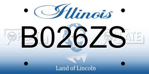 B026ZS Illinois License Plate