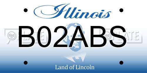 B02ABS Illinois License Plate