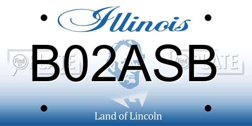 B02ASB Illinois License Plate