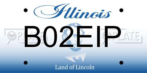 B02EIP Illinois License Plate