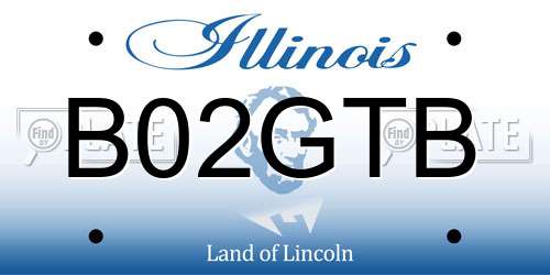 B02GTB Illinois License Plate