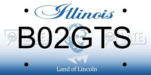 B02GTS Illinois License Plate