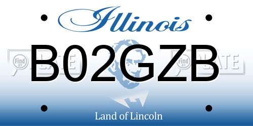 B02GZB Illinois License Plate