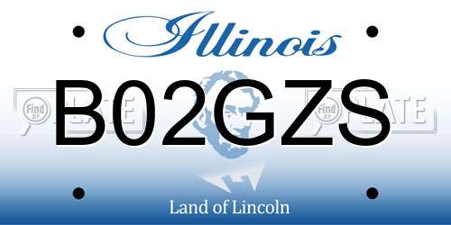 B02GZS Illinois License Plate